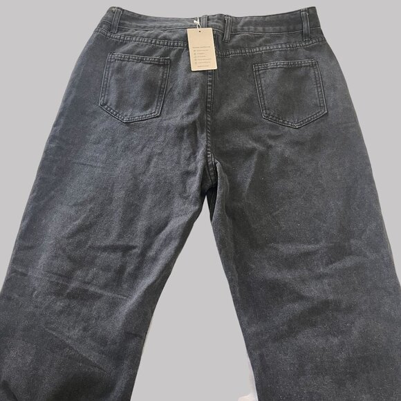 Coeur de Vague Jeans Womens XL Black Distressed Capri Style NWT - Picture 7 of 16